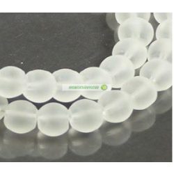 Ásványgyöngy gömb, 8 mm, Hegyikristály, matt