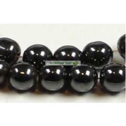 Ásványgyöngy gömb, 8 mm, Hematit