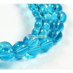 Ásványgyöngy gömb, 8 mm, Akvamarin, rekonstruált