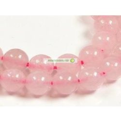 Ásványgyöngy gömb, 8 mm, Rózsakvarc