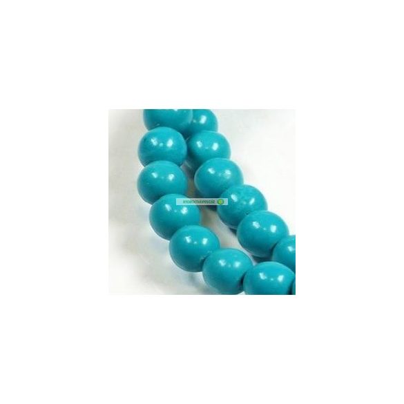 Ásványgyöngy gömb, 10 mm, Türkiz, kék