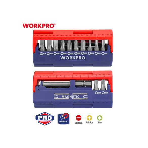 Bitkészlet Cr-V 13 db, Workpro