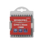 Csavarbehajtó bit 25 mm PZ2 20 db/cs, Workpro