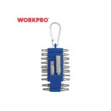 Bitkészlet karabinerrel 25 mm 20 db, Workpro