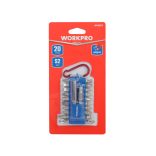 Bitkészlet karabinerrel 25 mm 20 db, Workpro