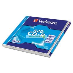   CD-R lemez, Crystal bevonat, AZO, 700MB, 52x, normál tok, VERBATIM "DataLife Plus"