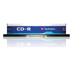   CD-R lemez, 700MB, 52x, 10 db, hengeren, VERBATIM "DataLife"