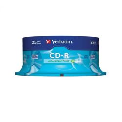   CD-R lemez, 700MB, 52x, 25 db, hengeren, VERBATIM "DataLife"