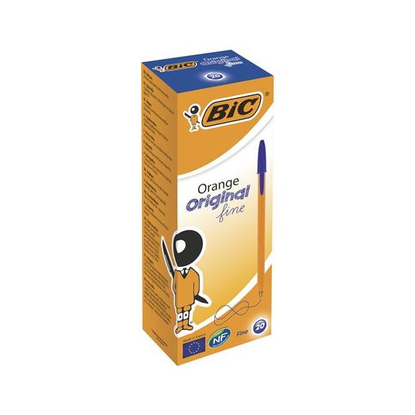 Golyóstoll, 0,3 mm, kupakos, BIC "Orange Original Fine", kék