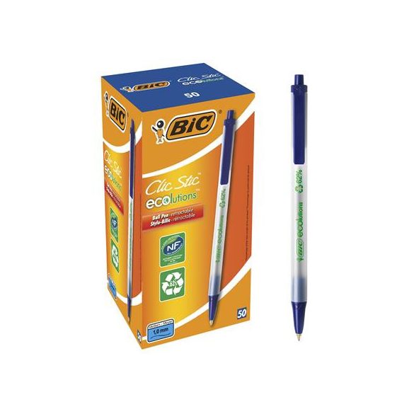 Golyóstoll, 0,32 mm, nyomógombos, BIC "Clic Stic ecolutions"