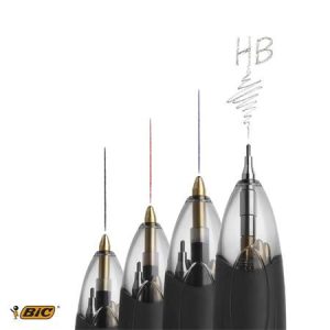 Golyóstoll, háromszínű, nyomósirónnal egyben, BIC "4 Colours"