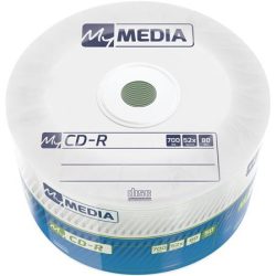   CD-R lemez, 700MB, 52x, 50 db, zsugor csomagolás, MYMEDIA (by VERBATIM)