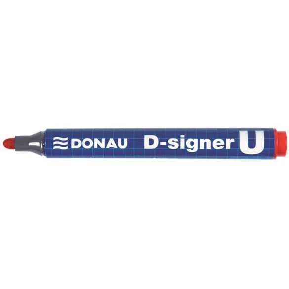 Alkoholos marker, 2-4 mm, kúpos, DONAU "D-signer U", piros