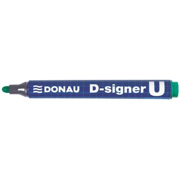 Alkoholos marker, 2-4 mm, kúpos, DONAU "D-signer U", zöld