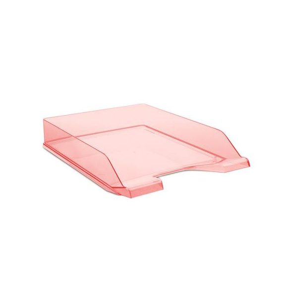 Irattálca, műanyag, DONAU, áttetsző piros