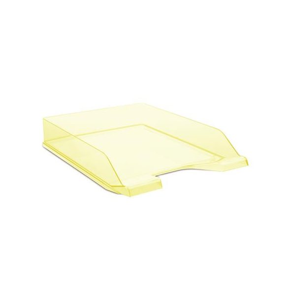 Irattálca, műanyag, DONAU, áttetsző citromsárga