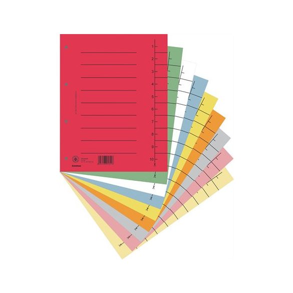 Regiszter, karton, A/4, DONAU, vegyes színek