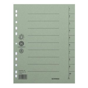 Regiszter, karton, A/4, DONAU, zöld