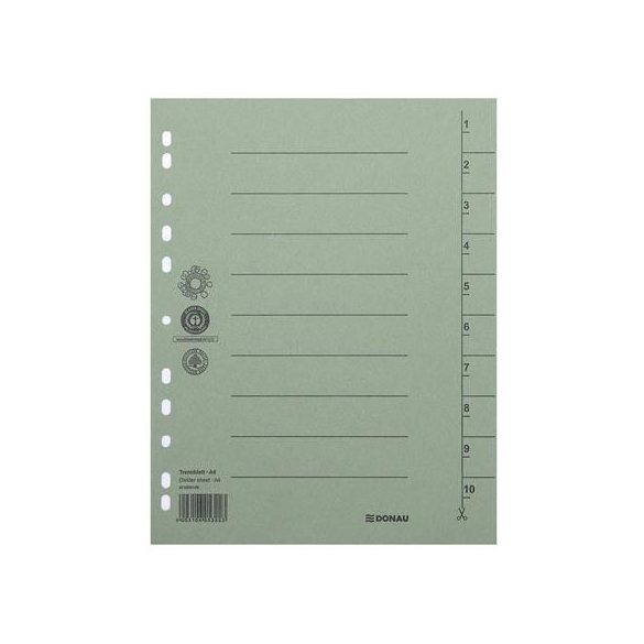 Regiszter, karton, A/4, DONAU, zöld