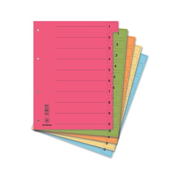 Regiszter, karton, A/4, mikroperforált, DONAU, kék