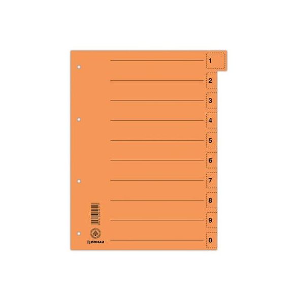 Regiszter, karton, A/4, mikroperforált, DONAU, kék