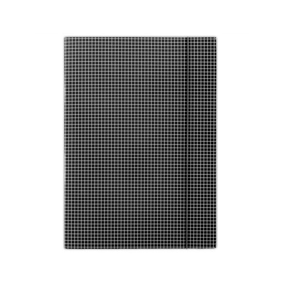 Gumis mappa, karton, A/4, kockás, DONAU, fekete