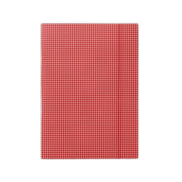 Gumis mappa, karton, A/4, kockás, DONAU, piros