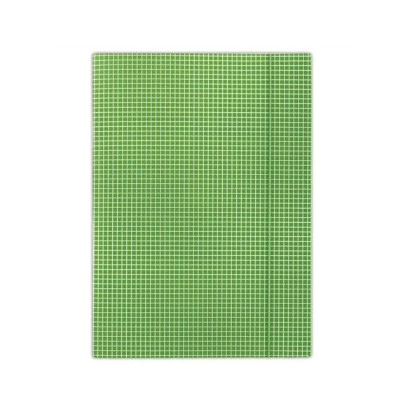 Gumis mappa, karton, A/4, kockás, DONAU, zöld