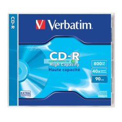 CD-R lemez, 800MB, 90min, 40x, normál tok, VERBATIM