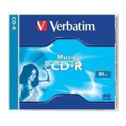   CD-R lemez, 700MB, 80min, 16x, normál tok, VERBATIM "Live it!"
