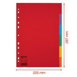 Regiszter, karton, A/4, 6 részes, ESSELTE "Economy", színes