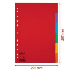   Regiszter, karton, A/4, 6 részes, ESSELTE "Economy", színes