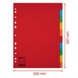 Regiszter, karton, A/4, 10 részes, ESSELTE "Economy", színes 