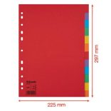 Regiszter, karton, A/4, 12 részes, ESSELTE "Economy", színes 