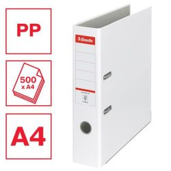   Iratrendező, 75 mm, A4, PP/karton, élvédő sínnel, ESSELTE "Economy", fehér