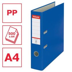   Iratrendező, 75 mm, A4, PP/karton, élvédő sínnel, ESSELTE "Economy", kék