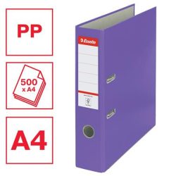   Iratrendező, 75 mm, A4, PP/karton, élvédő sínnel, ESSELTE "Economy", lila