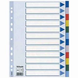 Regiszter, műanyag, A/4, 12 részes, ESSELTE