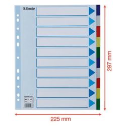 Regiszter, műanyag, A/4 Maxi, 10 részes, ESSELTE