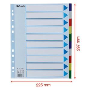 Regiszter, műanyag, A/4 Maxi, 10 részes, ESSELTE