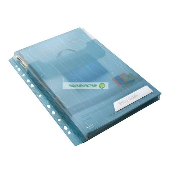 Genotherm, lefűzhető, A4, 200 mikron, füllel, LEITZ "CombiFile Jumbo", kék