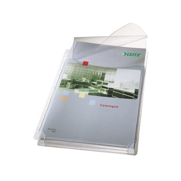 Genotherm, lefűzhető, A4, 170 mikron, narancsos felület, 20 mm, behajtható fül, LEITZ "Jumbo"