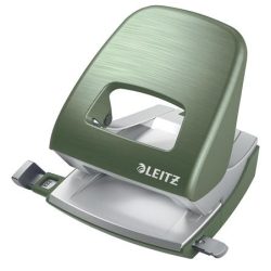   Lyukasztó, kétlyukú, 30 lap, fém, LEITZ "Nexxt Style, olajfazöld