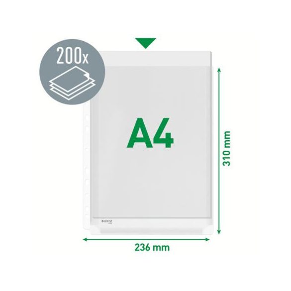 Genotherm, lefűzhető, A/4, 170 mikron, narancsos felület, 20 mm, LEITZ "Jumbo"