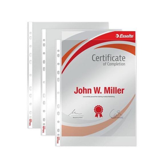 Genotherm, lefűzhető, A4, 105 mikron, víztiszta felület, ESSELTE "Luxus"