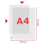 Genotherm, felül és a belső oldalon nyitott, lefűzhető, A4, 115 mikron, narancsos felület, ESSELTE