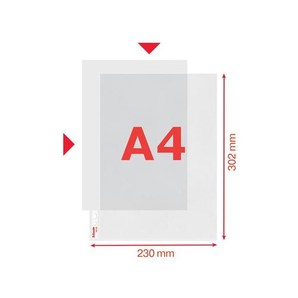 Genotherm, felül és a belső oldalon nyitott, lefűzhető, A4, 115 mikron, narancsos felület, ESSELTE