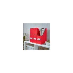   Iratpapucs, PP/karton, 95 mm, lakkfényű, LEITZ "Click&Store", piros