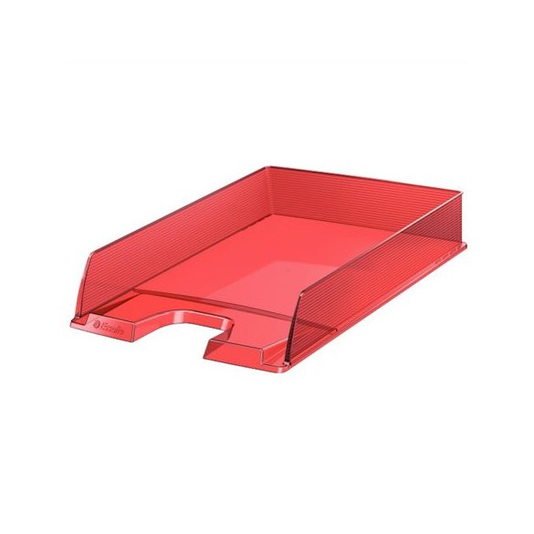 Irattálca, műanyag, ESSELTE "Europost", áttetsző piros