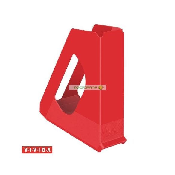 Iratpapucs, műanyag, 68 mm, ESSELTE "Europost", Vivida piros